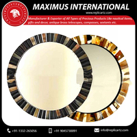Miroir mural décoratif Art Déco multicolore avec cadre en corne |   Miroir d'appoint personnalisé pour salle de bain, entrée, salon