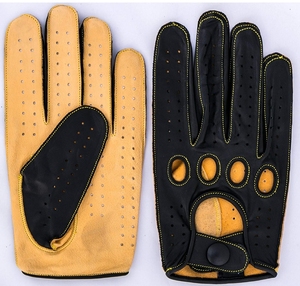 Leather Dress Winter Driving <b>Gloves</b> with Thermal Cashmere <b>Wool</b> - Product Image 5
