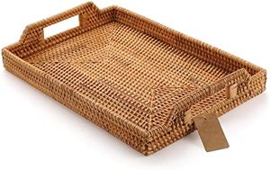Bandeja redonda marrón de ratán para servir de alta calidad con diseño tejido, perfecta para decoración de Ramadán Eid y servir comida - Product Image 3