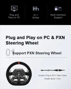 PXN V10 cablato 900 grado forza Feedback vibrazione gioco volante con pedali e cambio per PC, PS4, serie Xbox