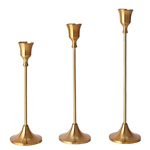 <b>Set</b> Of 2 Gold Color Aluminium <b>Candle</b> Stand With Finest Quality Different Sizes <b>Candle</b> Stand For Top Selling - Product Image 2