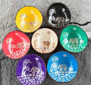 กะลามะพร้าวเคลือบสีสันเป็นมิตรกับสิ่งแวดล้อมปลอดภัยสำหรับอาหาร/กะลามะพร้าวชาม/กะลามะพร้าวบนโต๊ะอาหาร - Product Image 1