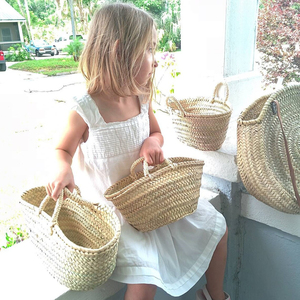 Panier français magnifiquement fait main, sac vegan avec poignée courte - Product Image 1