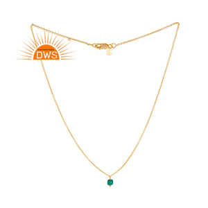 Green Onyx Gemstone <b>Necklace</b> Designer Silver 925 18k Gold Plated <b>Long</b> Chain <b>Necklace</b> Supplier Jewelry - Product Image 3