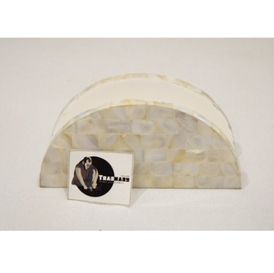 Tradnary-caja de pañuelos en forma de semicírculo con incrustación de perla Madre, soporte de pañuelos con forma de medio círculo para mesa, soporte para servilletas para el hogar - Product Image 2