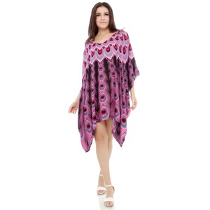 Elegant Poncho Dress 100% Rayon for Beachwear Cover up Wholesale Custom Bali Manufacturer Sexy Poncho Dress KF001-014R2-1 - Product Image 3