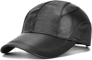Casquette à rabat noir en cuir de mouton 100%, casquette de Baseball, en peau de mouton, personnalisable votre propre Design, avec Logo brodé - Product Image 3