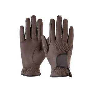 Vente en gros prix d'usine logo personnalisé gants d'équitation synthétiques intelligents pour femmes gants d'équitation d'hiver en cuir