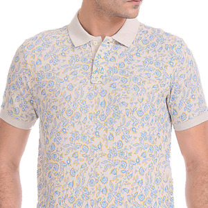 Polo de manga corta de poliéster y algodón para hombre, camiseta masculina con 3 botones elásticos y estampado de logotipo personalizado, informal - Product Image 5