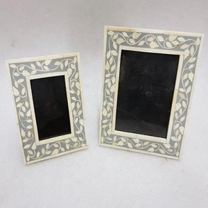 Handmade Ấn Độ trang trí nội thất mới nhất Ma-rốc Thiết kế xương grey khung nhựa với xương Inlay khung ảnh - Product Image 5