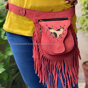 Ceintures à franges en cuir suédé pour femmes, pochette à la hanche, voyage multi-usages, ceintures de taille - Product Image 6