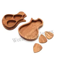Personalized Wooden Guitar Picks with Wooden Guitar Case