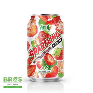 330ml VINUT Canned Strawberry Juice Sparkling <b>Water</b> Custom Branded - Product Image 1