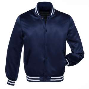 Chaqueta de bombardero de estilo universitario con diseño personalizado de satén clásico para hombre, chaqueta acolchada con capucha, proveedor de Fabricante, 202 - Product Image 4