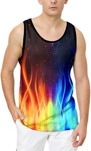 Débardeur à manches courtes pour hommes, col rond, personnalisé, décontracté, Sublimation, vente en gros, été, - Product Image 5