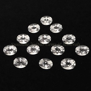 9X11mm ovale coupe naturel clair Quartz cristal pierre précieuse A.A.A haute qualité IGI certifié 3.60 carats pierre à facettes en vrac pour - Product Image 1