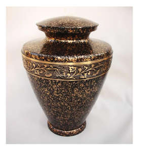 Urnes de crémation pour adultes en laiton de haute qualité avec bandes d'étain et urnes funéraires en métal fini noir pour cendres humaines - Product Image 4