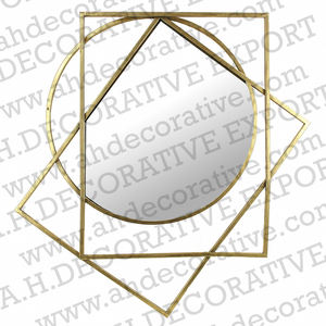 Wired Made <b>Gold</b> Plated Wall Hanging <b>Mirror</b> Frame Bathroom & Washroom Decoration Hanging Makeup <b>Mirror</b> for Saloon - Product Image 6