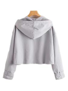 แจ็คเก็ตกันลมแบบซิปรูดซิปทำจากไนลอนของผู้หญิงเสื้อกันลมระบายอากาศได้ดีไซส์ใหญ่พิเศษกระเป๋าสไตล์วินเทจกันน้ำขายส่งมีของ100% - Product Image 2