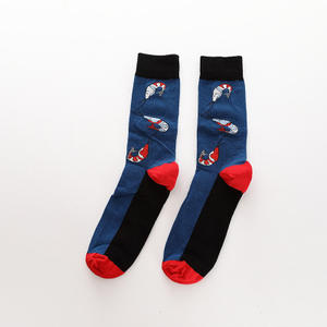 Chaussettes en coton avec logo personnalisé pour homme, chaussettes drôles et colorées de haute qualité, vente en gros, - Product Image 3