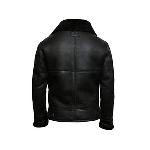 Blouson de fourrure noir homme, Slim, Design classique, à la mode, hiver, pour moto - Product Image 4