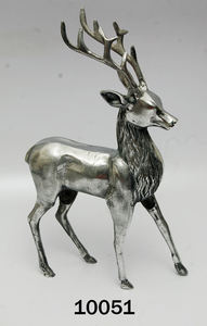รูปปั้นกวางอะลูมิเนียมตกแต่งแบบตั้งพื้นรุ่นใหม่ล่าสุด พร้อมงานปั้นกวางอะลูมิเนียมชุบนิกเกิลสำหรับตกแต่งภายใน - Product Image 3