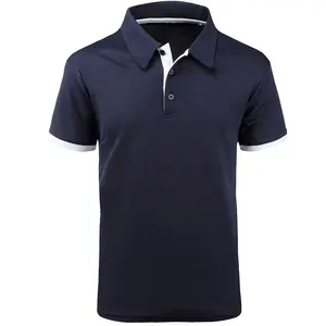남자의 공백 골프 폴로 T-셔츠 수를 놓은 주문 로고 보통 간결 소매 폴로 셔츠 플러스 크기 우연한 티 폴로 de Hombre