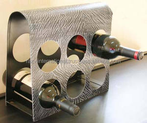 Support de bouteilles de vin moderne et écologique à 6 niveaux en métal avec revêtement en poudre personnalisé, montage facile - Product Image 4