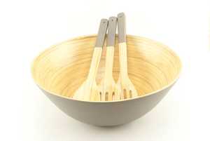 ชามสลัดไม้ไผ่ปั่นแบบออร์แกนิก,สินค้าขายส่ง - Product Image 5