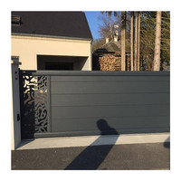 Portail et clôture automatiques de style européen orné, en aluminium galvanisé, pour villa résidentielle, style coulissant