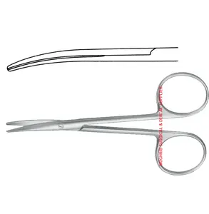 ENUCLEATION FINE OPERATING SCISSORS CURVED 11CM Surgical Instruments Manufacturer and Exporter