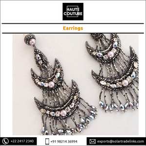 Excellente qualité en forme de lune Miyuki Tube perles lune glands brodés à la main boucles d'oreilles pendantes pour vêtements pour femmes - Product Image 5