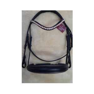 <b>Top</b> Quality Horse Leather Bridle with <b>Rose</b> <b>Gold</b> Fitting and Soft Padded Nose Band and Head Piece - Product Image 1