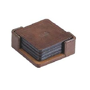 Dessous de verres en cuir personnalisés de forme carrée, à bas prix, 12 pièces - Product Image 1