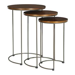 Modern Metal <b>Round</b> <b>Nested</b> Side <b>Table</b> Set of 2 for Kitchen for Living Rooms Hotels Restaurants Home Office Decorative Accessories - Product Image 4