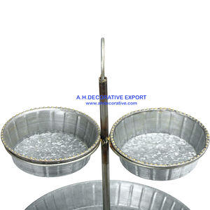 Soporte galvanizado decorativo para granja, bandeja de 3 niveles para postres, para fiesta de boda, hecha a mano, con asas - Product Image 5