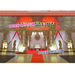 Decoración de Mandap para Bodas Indias Modelo 2018, Nuevo Estilo, Diseño Redondo de Paisley en FRP, Juego de Sillas, Suministros para Bodas, para Mandap, Nueva York - Product Image 1