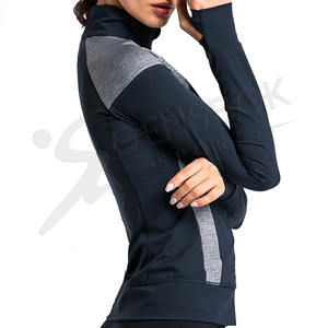 Venta al por mayor de alta calidad de las mujeres Ultra-Elástico Yoga Chaqueta Deportiva Cremallera Completa Acolchado Alto Rendimiento Transpirable Tela Spandex - Product Image 4