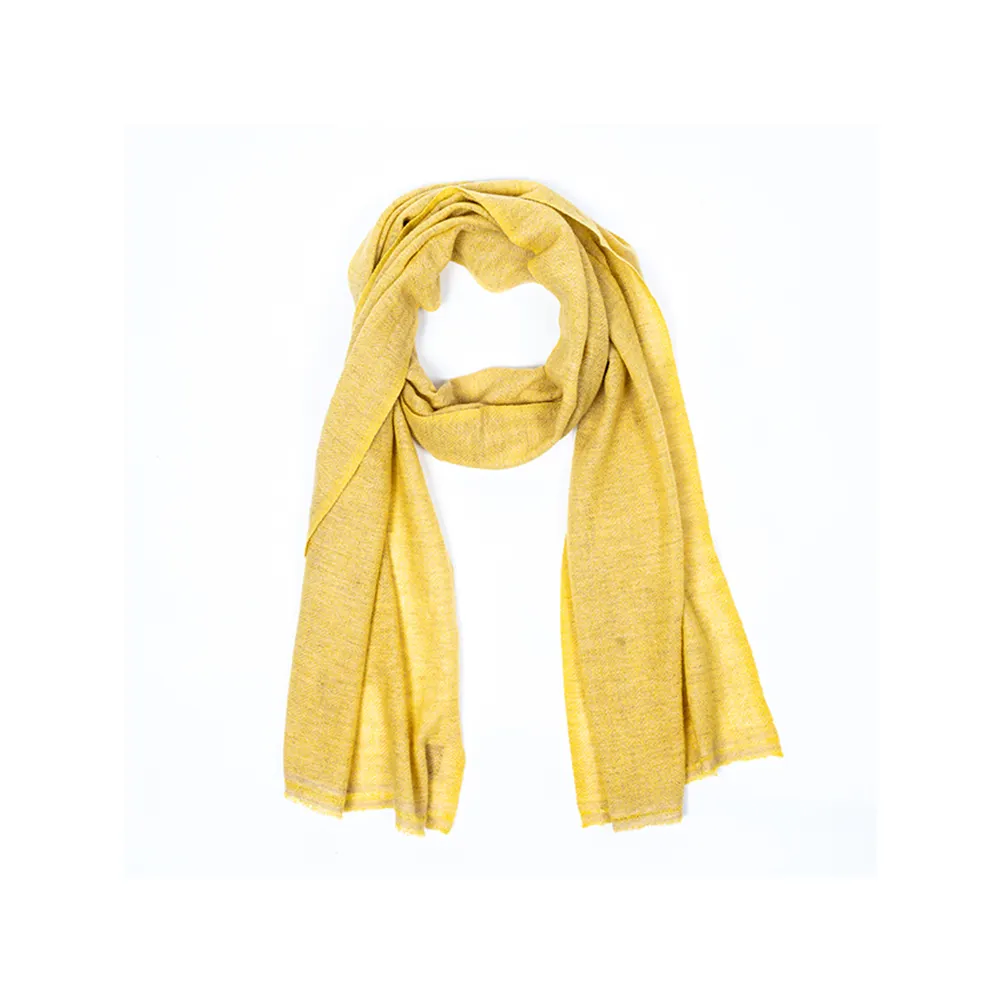 Hot Sale 100% Pure Cashmere Scarf Muffler Shawl Scarves Unisex Small Size Yellow Soft Pure Merino Wool Blended Cashmere Scarf