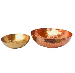 Bol rond en aluminium martelé de couleur cuivre moderne plat à bonbons mignon plaques techniques polonaises plateau de service nouveauté ensemble de bols en métal - Product Image 6