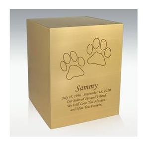 Urn — organiseurs de crème en laiton pour adultes et animaux de compagnie, couleur or, impression de patte d'animaux - Product Image 1