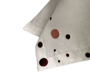 Ensemble de napperon et serviettes de table, couleurs brodées à points, Set de luxe, en lin blanc, pour le Restaurant, la maison, pour mariage, nouveauté - Product Image 3