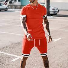 Wholesale <b>Men's</b> Apparel Set Sweatsuits Twin Set Summer <b>Men</b> T <b>Shirt</b> And Shorts Set - Product Image 6