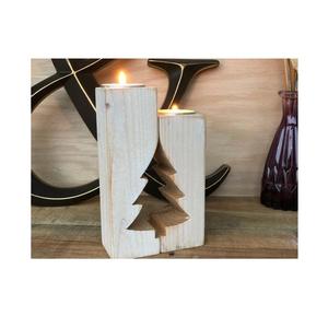 Soporte de madera sólida para velas, diseño de resina, soporte de vela de madera Natural, el mejor regalo para forma cuadrada - Product Image 4