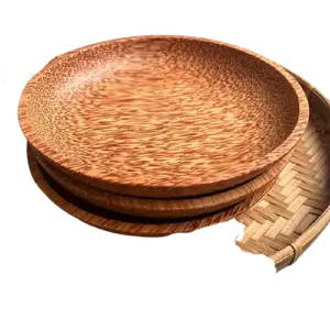 Тарелка из кокосового дерева для веганов, сделанная из органического кокоса, ограниченная серия из Вьетнама, 99 золотых данных