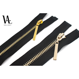 Fermeture éclair métallique personnalisée avec glissière, accessoire en or rose et or brillant, unités #3 #5 #7 #8 #10 - Product Image 1