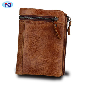 New Design Genuine Leather <b>Men</b> Wallets Coin Pocket Zipper <b>Real</b> Leather Wallet with Coin High Quality Male Purse - Product Image 5