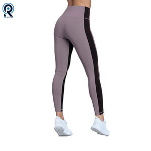 Venta al por mayor Fitness Mujeres Deporte Leggings sin costuras Cintura alta Elástico Sólido Yoga Leggings Gimnasio Pantalones Ropa deportiva - Product Image 5