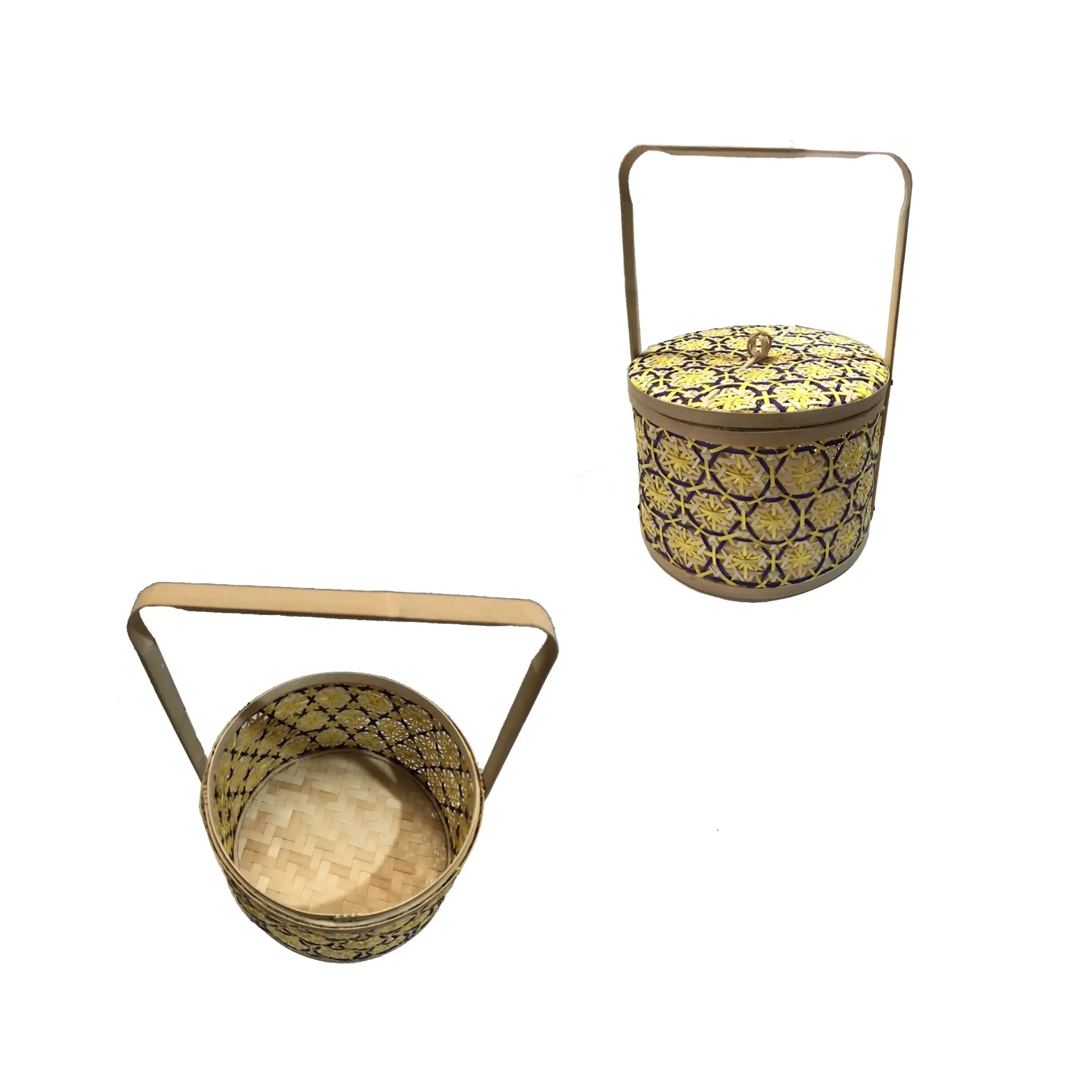 Food Storage Basket Bamboo Woven Natural Bamboo Storage Basket With Lids from Phuong Duy Handicraft Company