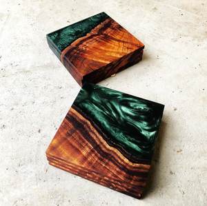 Haute qualité bois et résine pierre Coaster fait à la main thé Coaster café multi couleur résine Coaster fabricant inde cuisine utilisé - Product Image 6